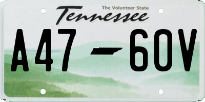 TN license plate A4760V