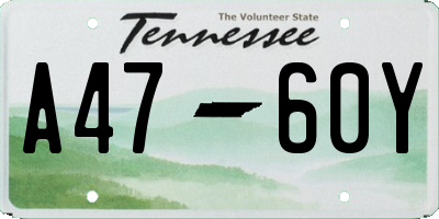 TN license plate A4760Y