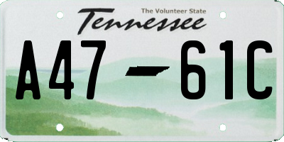 TN license plate A4761C