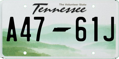TN license plate A4761J