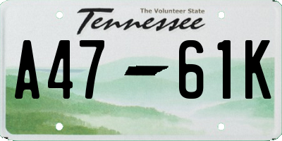 TN license plate A4761K