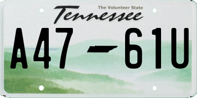 TN license plate A4761U