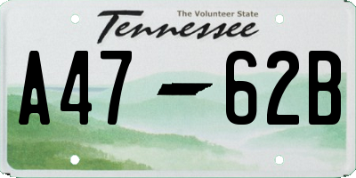TN license plate A4762B