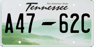 TN license plate A4762C
