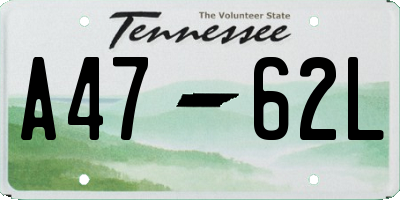 TN license plate A4762L