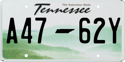 TN license plate A4762Y
