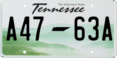TN license plate A4763A
