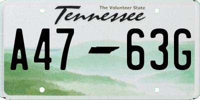 TN license plate A4763G