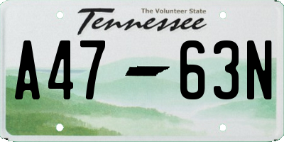 TN license plate A4763N