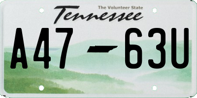 TN license plate A4763U