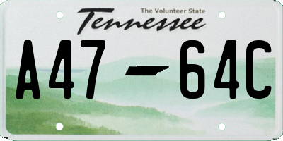 TN license plate A4764C