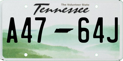 TN license plate A4764J