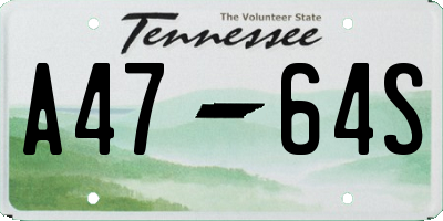 TN license plate A4764S