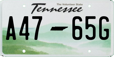 TN license plate A4765G