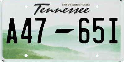 TN license plate A4765I