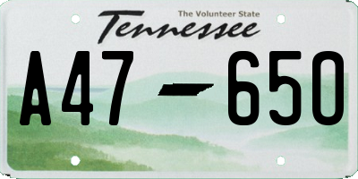 TN license plate A4765O