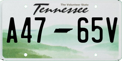 TN license plate A4765V