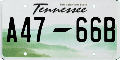 TN license plate A4766B
