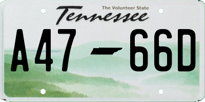 TN license plate A4766D