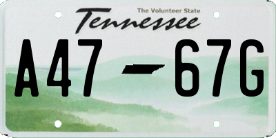 TN license plate A4767G