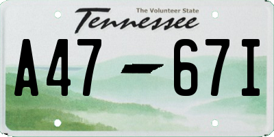 TN license plate A4767I