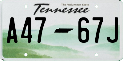 TN license plate A4767J