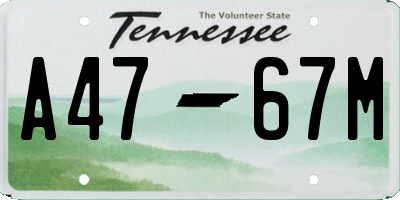 TN license plate A4767M
