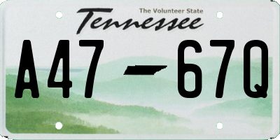 TN license plate A4767Q