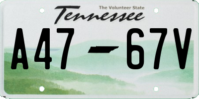 TN license plate A4767V