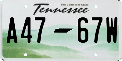 TN license plate A4767W