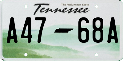 TN license plate A4768A