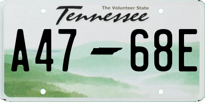 TN license plate A4768E