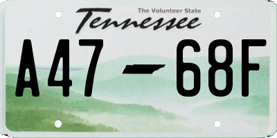 TN license plate A4768F