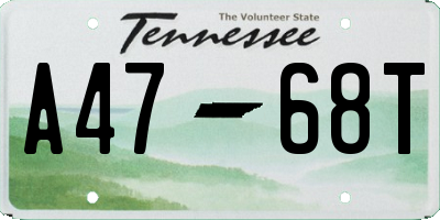 TN license plate A4768T