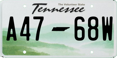 TN license plate A4768W