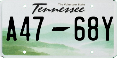 TN license plate A4768Y