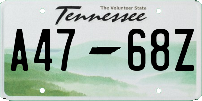 TN license plate A4768Z