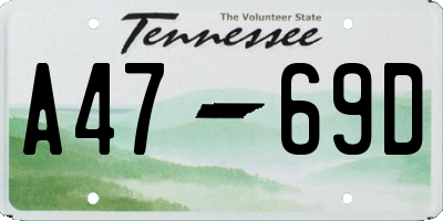 TN license plate A4769D