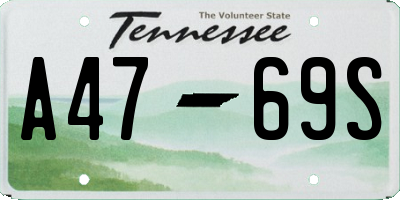 TN license plate A4769S