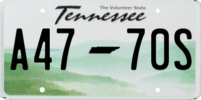 TN license plate A4770S