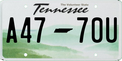 TN license plate A4770U