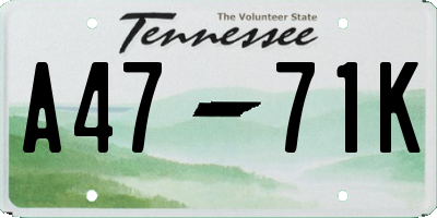 TN license plate A4771K