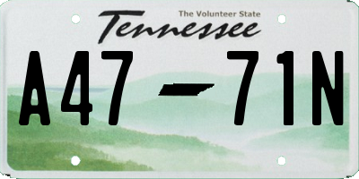 TN license plate A4771N