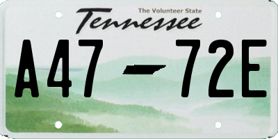 TN license plate A4772E
