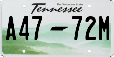 TN license plate A4772M