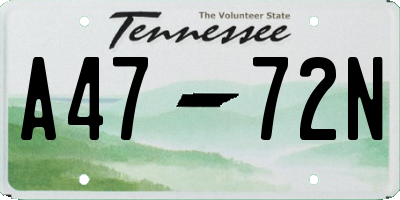 TN license plate A4772N