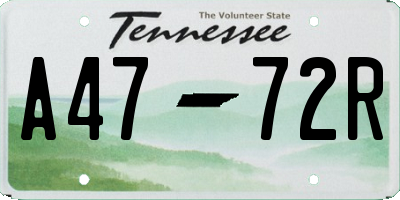 TN license plate A4772R