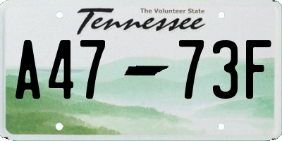 TN license plate A4773F