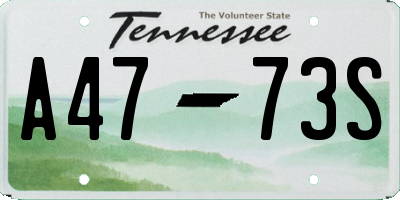 TN license plate A4773S