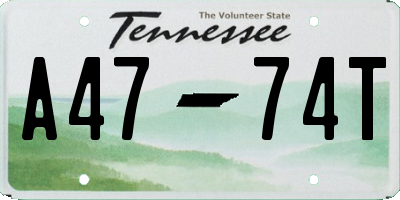 TN license plate A4774T